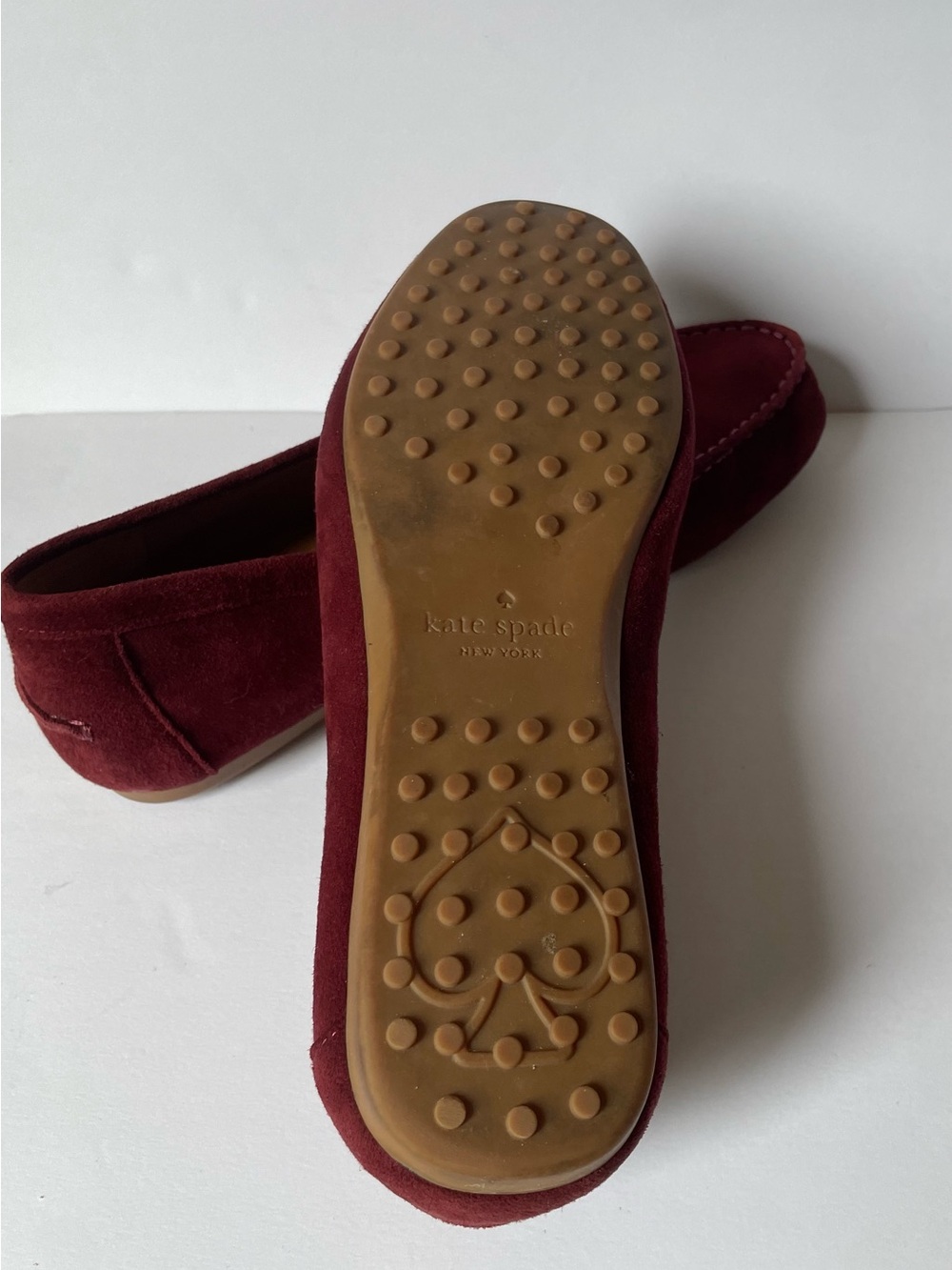 Kate Spade Bernice Burgundy Suede Old Money Moccasin Loafers Flats Comfort 8 B - Picture 6 of 8